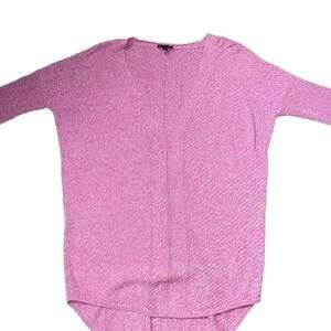 Express Pink V-Neck Knit Sweater 3/4 Sleeves Womens Size Medium